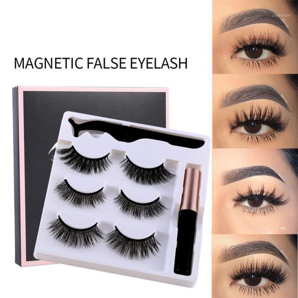 liquid eyeliner and false eyelashes longlasting black magnetic lashes for women ladies1
